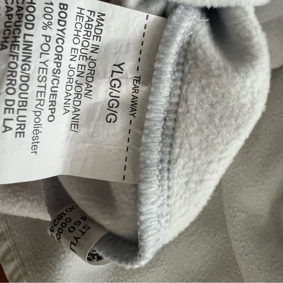 Under Armour Cold Gear Girls Yth Large Hooded Sweatshirt, pale blue UA letters - Picture 6 of 8